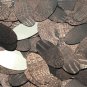 Oval Sequin 1.5" Deep Brown Distressed Crocodile Print Metallic