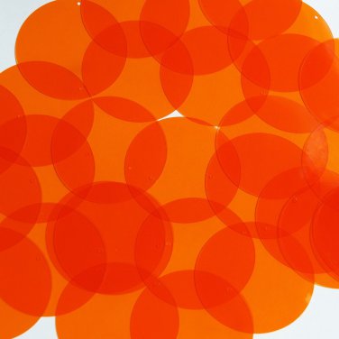 Round Vinyl Shape 40mm Orange Go Go Transparent