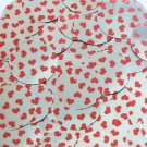 Sequin Round 30mm Sweet Hearts Print Red Silver Metallic