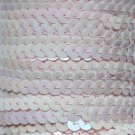 Baby Pink Rainbow Iris Sequin Trim 6mm 1/4" wide stitched strung by yard 15'