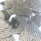 Sequin Fishscale Fin 1.5" Black Silver Binary Tech Code Print Out Metallic