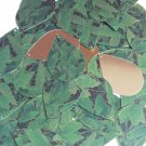 Teardrop Sequin 1.5" Green Burdock Dock Leaf Gold Metallic
