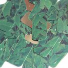 Rectangle Sequin 1.5" Green Burdock Dock Leaf Gold Metallic