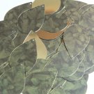 Teardrop Sequin 1.5" Green Pine Leaf Bough Gold Metallic