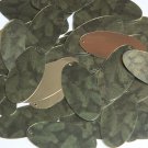 Oval Sequin 1.5" Green Pine Leaf Bough Gold Metallic