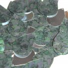 Teardrop Sequin 1.5" Green Ivy Vine Leaf Silver Metallic