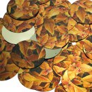 Round Sequin 1.5" Gold Orange Coleus Foliage Leaf Metallic