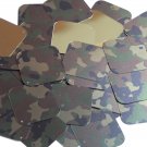Square Diamond Sequin 1.5" Camo Brown Green Camouflage Gold Metallic