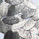 Oval Sequin 1.5" Gray Black Snakeskin Reptile Pattern Metallic