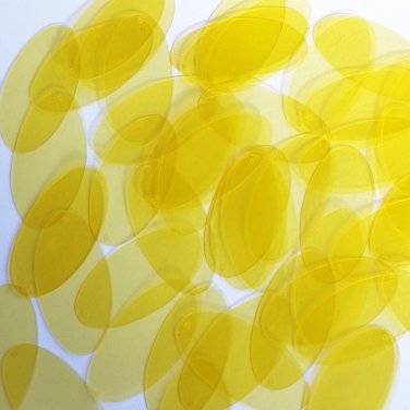 Oval Vinyl Shape 1.5" Yellow Go Go Transparent