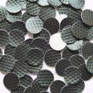 15mm Vinyl Disc Green  Metallic Embossed No Hole Round Circle