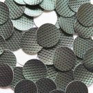 24mm Vinyl Disc Green  Metallic Embossed No Hole Round Circle