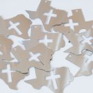 Sequin Texas Cross Cut Out 1.5" Silver Metallic Couture Paillettes. Made in USA.