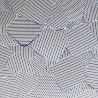 Sequin Square Diamond 1.5" Blue Silver Pinstripe Metallic Couture Paillettes