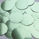 Round Sequin 1.5" Green Silver Chevron Zig Zag Pattern Metallic
