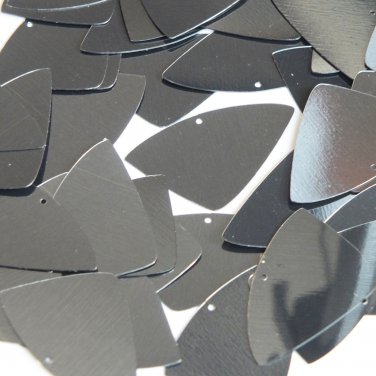 Hematite Shiny Gray Metallic Fishscale Fin 1.5 inch Couture Sequin Paillettes