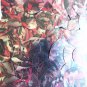Sequin Teardrop 1.5" Red Silver Bird Feathers Print Metallic