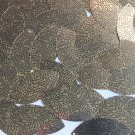 Sequin Navette Leaf 1.5" Black Gold Circuit Board Tech Print Metallic