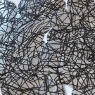 Sequin Round 1.5" Silver Black Scribble Pattern Metallic Couture Paillettes