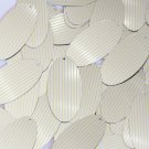 Sequin Oval 1.5" Yellow Silver Pinstripe Pattern Metallic Couture Paillettes