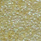 5mm Cup SEQUIN FACET Loose PAILLETTE ~ Creamy Yellow Rainbow Iris Iridescent