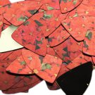 Fishscale Fin Sequin 1.5" Red Poinsettia Flowers Floral Metallic