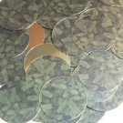 Round Sequin 1.5" Green Pine Leaf Bough Gold Metallic