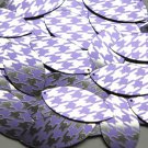 Navette Leaf Sequin 1.5" Purple Silver Houndstooth Pattern Metallic