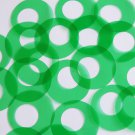 Sequin 1.5" Offcenter Donut Vinyl Go Go Trans Green. Made in USA