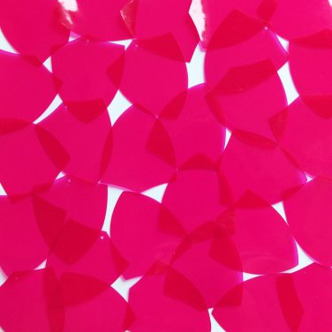 Sequin Shield 1.5" Vinyl Go Go Trans Raspberry. Made in USA