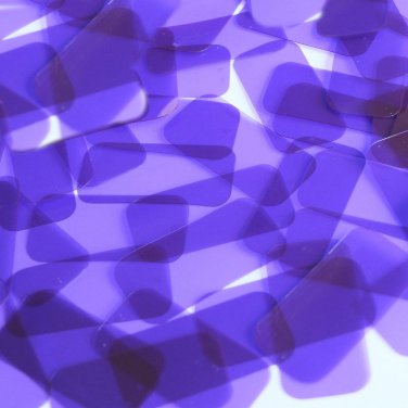 Sequin 1.5" x .75" Shape Rectangle Vinyl Go Go Trans Purple. Made in USA