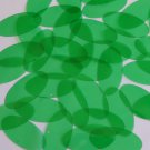 Sequin 1.5" Side Hole Oval  Vinyl Go Go Trans Green. Made in USA