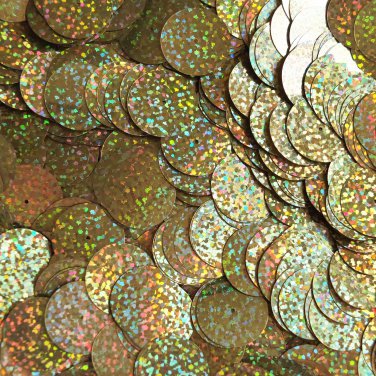 20mm Sequins Center Hole Gold Hologram Glitter Sparkle Metallic. Made in USA