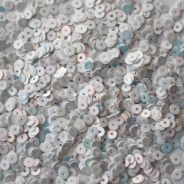4mm Flat SEQUIN PAILLETTES ~ AURORA SKY  Blue-WHITE Iridescent ~ Made in USA