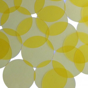 Round Vinyl Shape No Hole 50mm Yellow Go Go Transparent