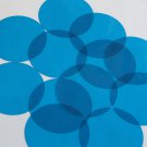 Round Vinyl Shape No Hole 70mm Blue Go Go Transparent
