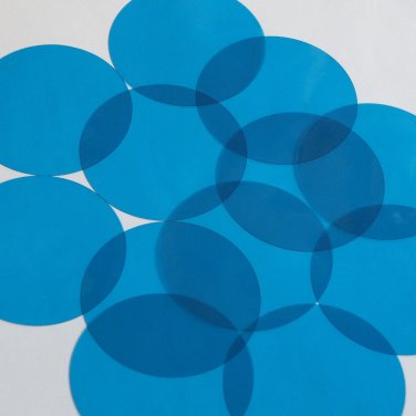 Round Vinyl Shape No Hole 70mm Blue Go Go Transparent