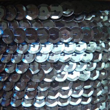 Sequin Trim French Lt Blue Metallic 8mm Cup Facet strung by the yard Made in USA