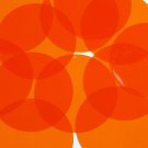 Round Vinyl Shape 60mm Orange Go Go Transparent