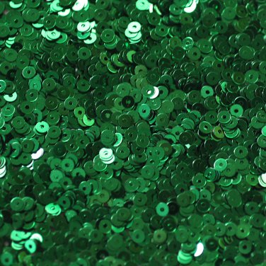 3mm Flat SEQUIN PAILLETTES ~ GREEN Metallic ~ Made in USA.