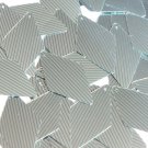 Sequin Long Diamond 1.75" Green Silver Pinstripe Metallic Couture Paillettes
