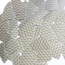 Sequin Fishscale Fin 1.5" Black Silver Fish Scale Skin Effect Metallic