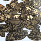 Sequin Navette Leaf 1.5" Gold Black Scribble Metallic Couture Paillettes