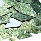 Long Diamond Sequin 1.75" Mistletoe Green White Leaves and Bud Metallic