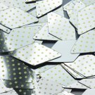 Long Diamond Sequin 1.75" Yellow Polka Dot on Silver Metallic