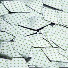 Long Diamond Sequin 1.75" Lime Green Polka Dot on Silver Metallic