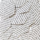 Sequin Long Diamond 1.75" Black White Binary Tech Code Print Out Opaque