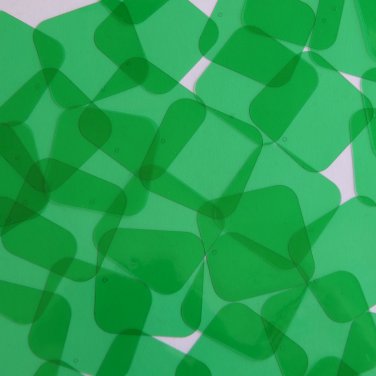 Sequin 30mm Square Shape Vinyl Go Go Trans Green. Made in USA