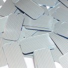 Sequin Rectangle 1.5" Aqua Silver Pinstripe Pattern Metallic Couture Paillettes