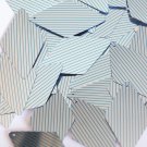 Sequin Long Diamond 1.75" Aqua Silver Pinstripe Pattern Metallic Couture Paillet